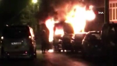 tahkikat -  Park halindeki minibüs alevlere teslim oldu  Videosu