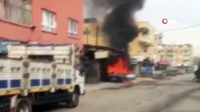  Sanayi sitesindeki otomobil alev alev böyle yandı