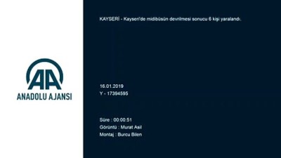 Midibüs devrildi: 6 yaralı - KAYSERİ 