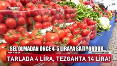 Sel pazar tezgahını da vurdu