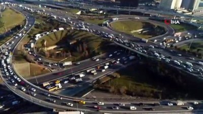 trafik yogunlugu -  İstanbul'da “karne” trafiği havadan görüntülendi Videosu