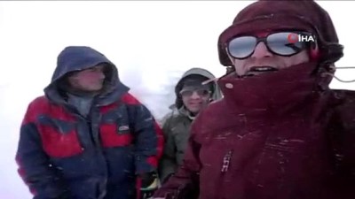 yarali dagci -  Nemrut Dağı’ndaki devasa heykeller karda kayboldu  Videosu