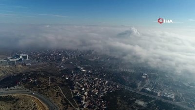  Eşsiz sis manzarası havadan görüntülendi 
