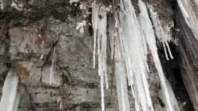 buz sarkitlari - Soğuk hava nehir ve dereleri dondurdu - AĞRI  Videosu
