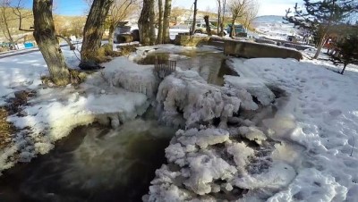 buz sarkitlari - Soğuk hava nehir ve dereleri dondurdu - IĞDIR  Videosu
