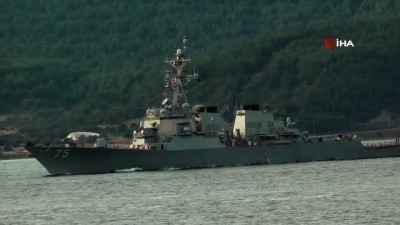 troy -  ABD savaş gemisi boğazdan geçti Videosu