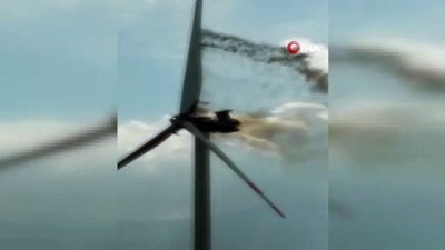 ruzgar turbini - Rüzgar türbini alev alev yandı  Videosu