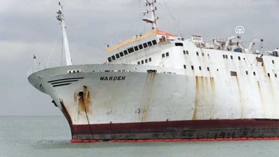 kargo gemisi - Karaya oturan gemi ihaleyle satıldı - MERSİN  Videosu