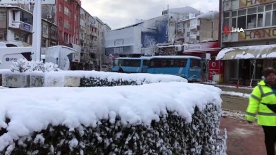 kar yagisi -  Keşan beyaza büründü  Videosu