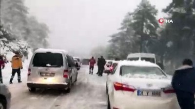 kar yagisi - Kar görmeye giden vatandaşlar Zorkun Yaylası'nda mahsur kaldı Videosu