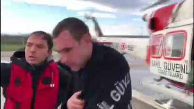 Batan gemiden kurtarılanlar helikopterle sahile getirildi (2) - SAMSUN 