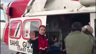 Batan gemiden kurtarılanlar helikopterle sahile getirildi - SAMSUN 