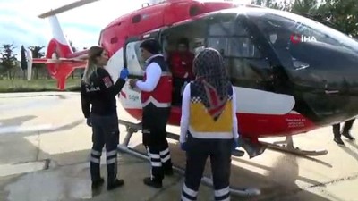  Mahsur kalan hastaya helikopterle ulaşıldı 