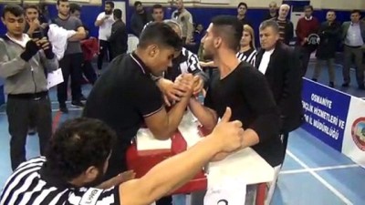 bilek guresi - Osmaniye’de 'Bilek Güreşi Bölge Şampiyonası' yapıldı  Videosu