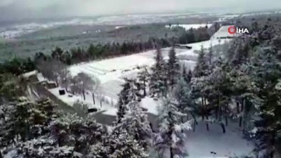 orman alani -  Kar altında kalan Banaz'ın yeşil ormanları havadan görüntülendi  Videosu