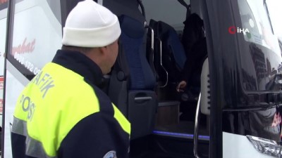 yolcu tasimaciligi -  Konya'da otobüslere kış lastiği denetimi Videosu