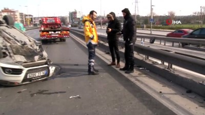  Martıya çarpmamak için manevra yapınca takla attı 