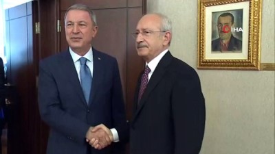  CHP lideri Kılıçdaroğlu, Milli Savunma Bakanı Hulusi Akar'ı kabul etti