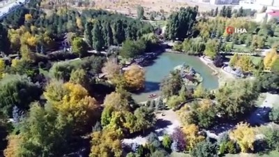 kusburnu -  Ata Botanik Park'ın kartpostallık sonbahar manzarası havadan görüntülendi  Videosu