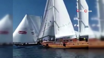 at yarislari - Yelken yarışlarında yürekleri ağza getiren olay  Videosu