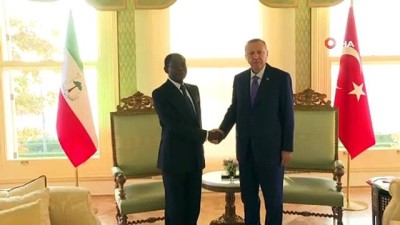  Cumhurbaşkanı Erdoğan Ekvator Ginesi Cumhurbaşkanı Teodoro Obiang Nguema Mbasogo’yu kabul etti