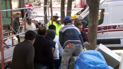 insaat iscileri -  Başkent’te işçiler 3. kattan düştü: 1’i ağır 3 yaralı  Videosu