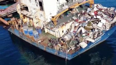 kargo gemisi -  Şile açıklarında kaderine terk edilen gemi havadan görüntülendi  Videosu