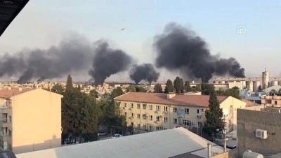 yukselen - Barış Pınarı Harekatı başladı - Resulayn'ın bazı bölgelerinden yükselen dumanlar Videosu