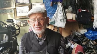 ayakkabi tamircisi -  86 yaşındaki ayakkabı tamircisi, tükenmeye yüz tutmuş mesleğiyle direniyor  Videosu
