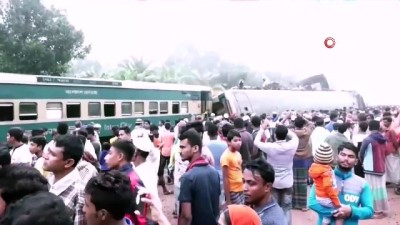yolcu treni -  - Bangladeş'te iki tren çarpıştı: 16 ölü, 48 yaralı  Videosu
