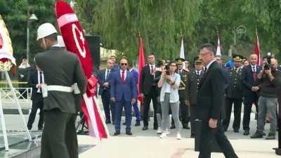 KKTC'nin 36. kuruluş yıl dönümü - Fuat Oktay'dan Atatürk Anıtına çelenk - LEFKOŞA 