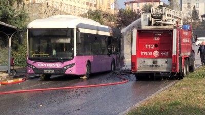 guvenlik onlemi - Seyir halindeki halk otobüsü yandı (2) - DÜZCE Videosu