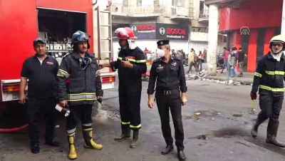 Bağdat'ta bazı mağazalara ait depolar ateşe verildi 