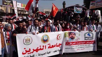 baskent - Irak'ta hükümet karşıtı gösteriler devam ediyor - BAĞDAT  Videosu