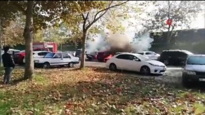mangal komuru -  Bursa'da mangal kömürü iki arabayı yok etti  Videosu