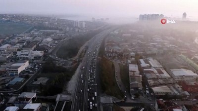 deniz ulasimi -  İstanbul'un birçok yerinde etkili olan sis manzaraları havadan görüntülendi  Videosu