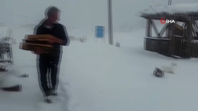  Rize'de kar kalınlığı 20 santime ulaştı 