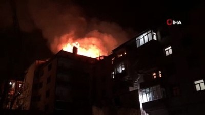  Kars’ta 4 katlı binada korkutan yangın