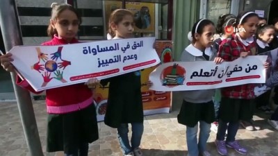  - Filistinli çocuklar İsrail'i protesto etti