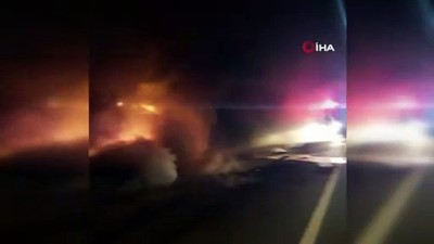  Tekstil ürünleri ve bakır kablolar taşıyan tırda yangın 