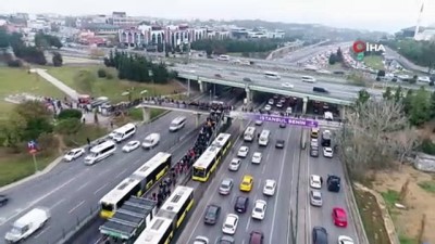 metrobus duragi -  Altunizade metrobüs durağındaki yoğunluk havadan görüntülendi  Videosu