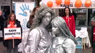 canli heykel - Kent Konseyi üyeleri 'canlı heykeller' ile şiddete dikkat çekti - BALIKESİR Videosu
