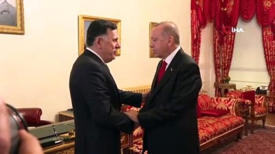  Cumhurbaşkanı Erdoğan, Sarraj’ı kabulü sona erdi