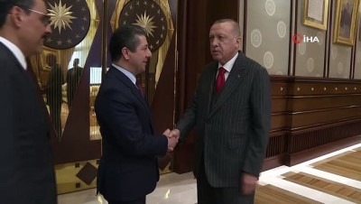  Cumhurbaşkanı Erdoğan, Mesrur Barzani’yi kabul etti