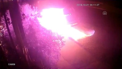 Minibüsün kundaklama anı güvenlik kamerasına yansıdı - ANTALYA