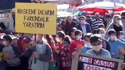 rehber ogretmen -  Lösemili çocuklar için maske takıp pazar yerinde dolaştılar Videosu