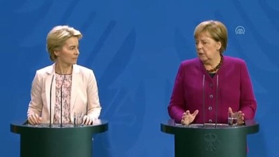 basin toplantisi - Merkel-Ursula von der Leyen ortak basın toplantısı - BERLİN Videosu