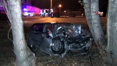  Kontrolden çıkan otomobil 35 metre sürüklenip ağaca çarptı: 1 ölü 