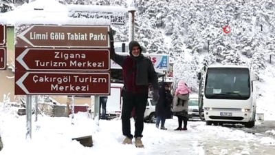 turist kafilesi -  Zigana Dağı'nda kar kalınlığı 15 santimetreyi geçti  Videosu