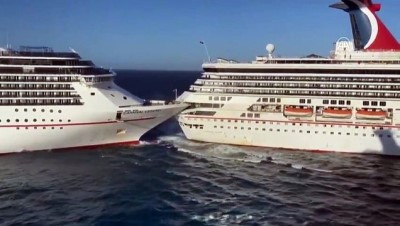 yolcu gemisi - Yolcu gemilerinin çarpışma anı kameralara yansıdı - MEKSİKA Videosu